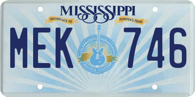 MS license plate MEK746