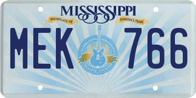 MS license plate MEK766