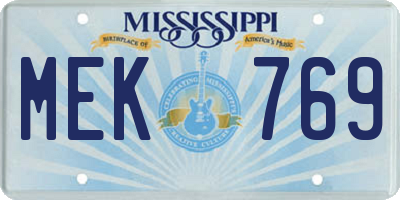 MS license plate MEK769