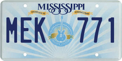 MS license plate MEK771