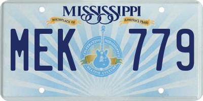 MS license plate MEK779