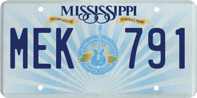 MS license plate MEK791