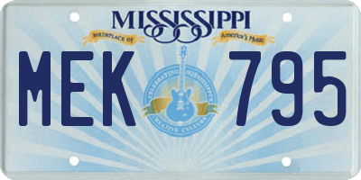 MS license plate MEK795