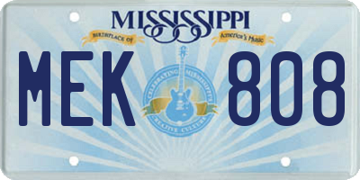 MS license plate MEK808