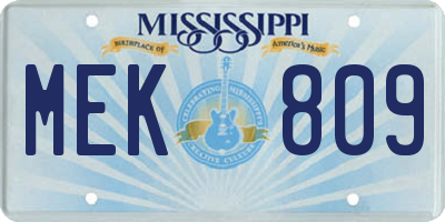MS license plate MEK809