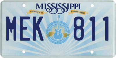 MS license plate MEK811