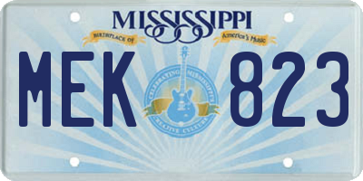 MS license plate MEK823