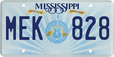 MS license plate MEK828