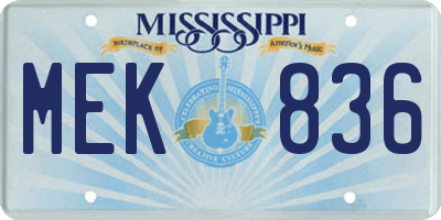 MS license plate MEK836