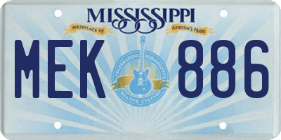 MS license plate MEK886