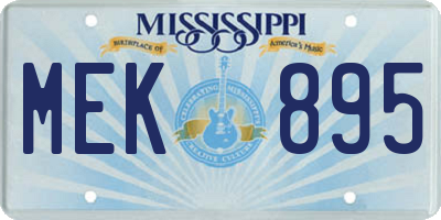 MS license plate MEK895