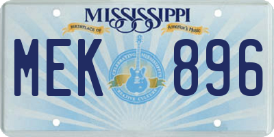 MS license plate MEK896