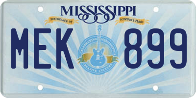 MS license plate MEK899