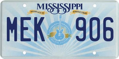 MS license plate MEK906