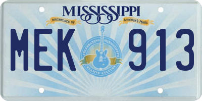 MS license plate MEK913