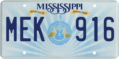 MS license plate MEK916