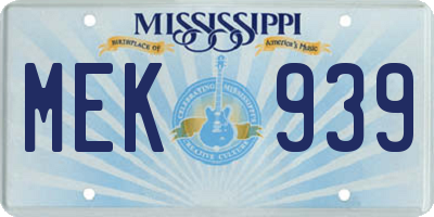 MS license plate MEK939
