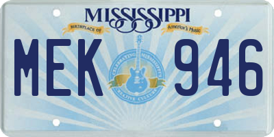 MS license plate MEK946