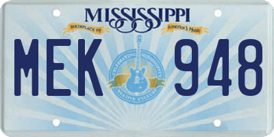 MS license plate MEK948