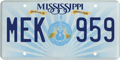 MS license plate MEK959
