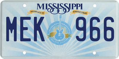 MS license plate MEK966
