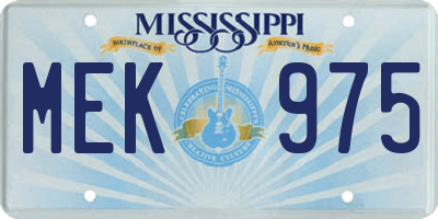 MS license plate MEK975