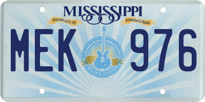 MS license plate MEK976