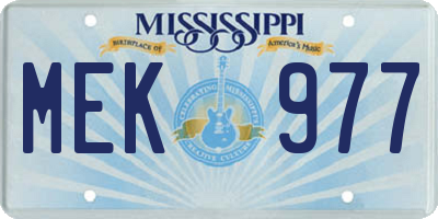 MS license plate MEK977