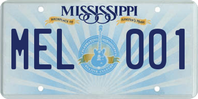MS license plate MEL001
