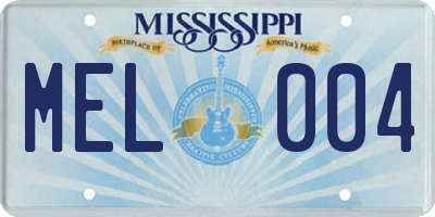MS license plate MEL004