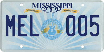 MS license plate MEL005