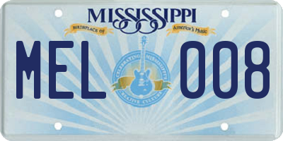 MS license plate MEL008