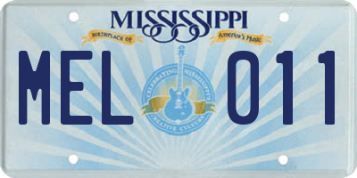 MS license plate MEL011