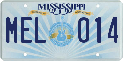 MS license plate MEL014