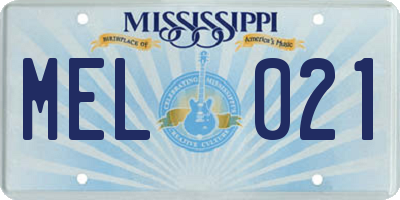MS license plate MEL021