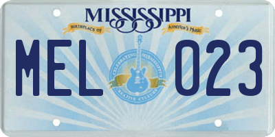 MS license plate MEL023