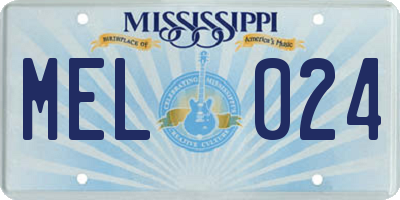 MS license plate MEL024
