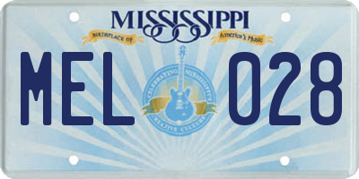 MS license plate MEL028