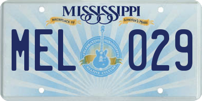 MS license plate MEL029