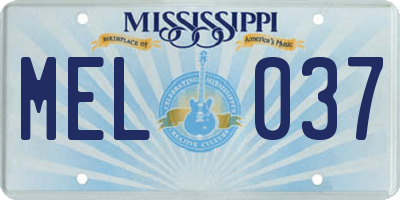 MS license plate MEL037