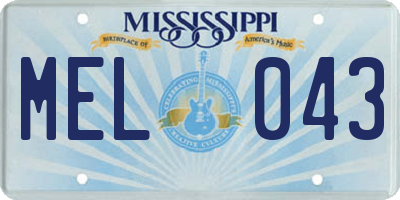 MS license plate MEL043