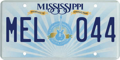 MS license plate MEL044