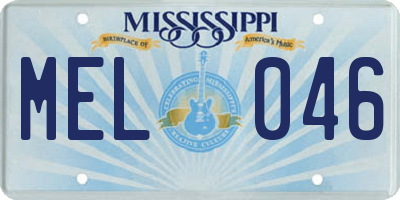 MS license plate MEL046
