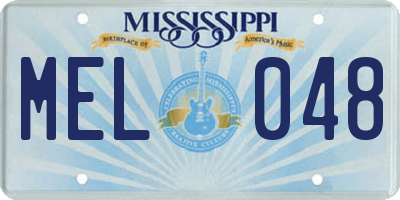 MS license plate MEL048