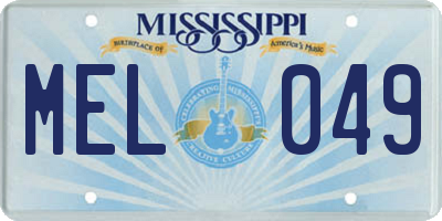 MS license plate MEL049