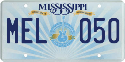 MS license plate MEL050