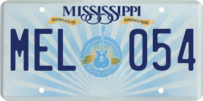 MS license plate MEL054