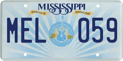 MS license plate MEL059