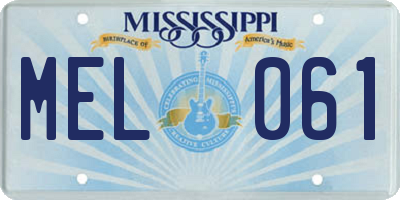 MS license plate MEL061