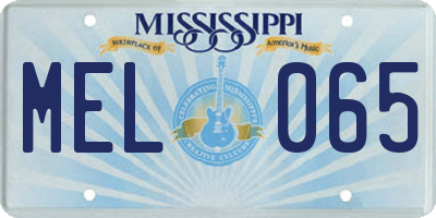 MS license plate MEL065